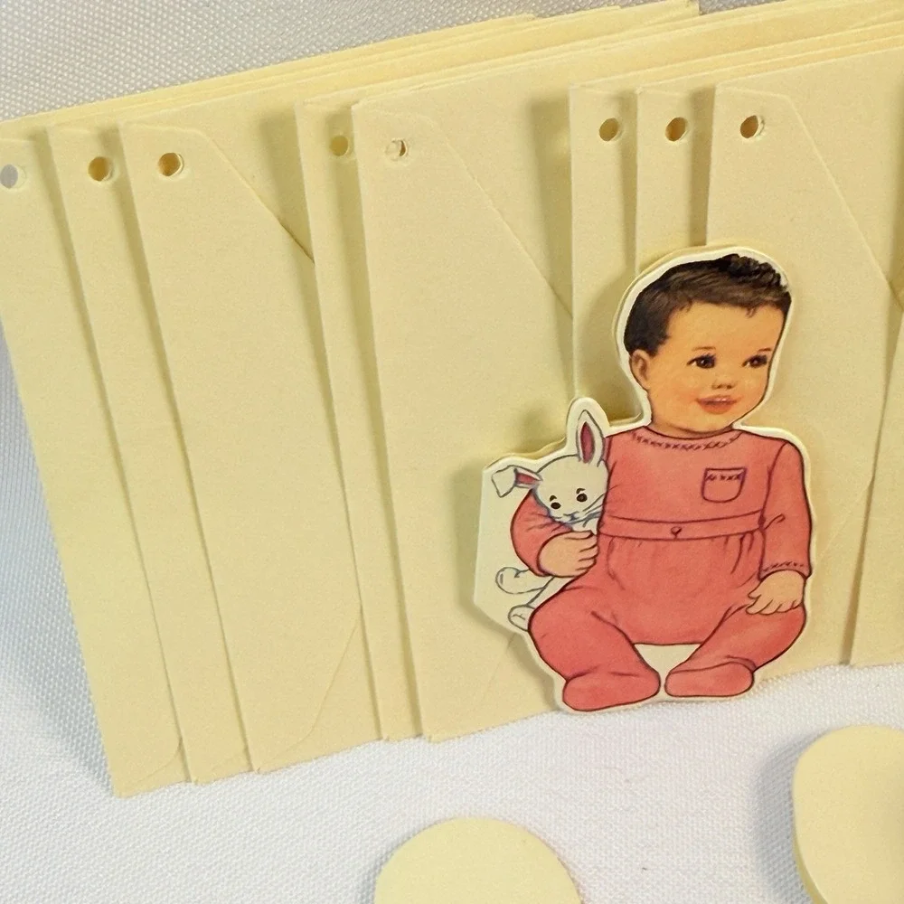 12 Vintage 1980's Merrimack Die Cut Victorian Style Gift Tags Child Doll Cottage